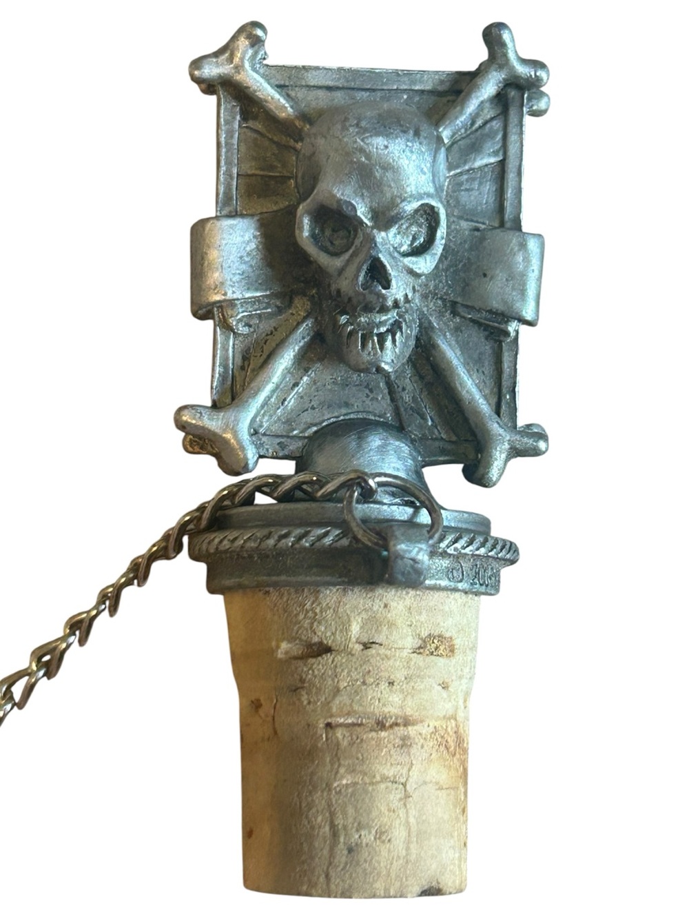 Vintage 2006 Pirate Skull Cork ☠️ Gothic Decor - Picture 2 of 9